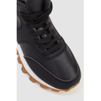 Кроссовки женские с мехом, цвет черный, 243RGM95