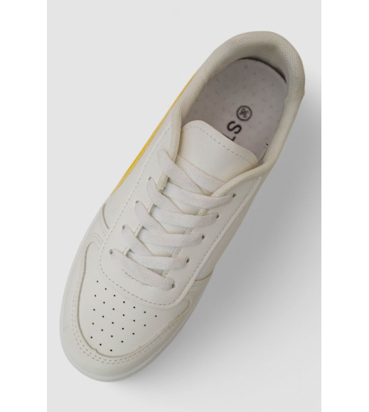 Кеды женские, цвет бело-желтый, 248RR151