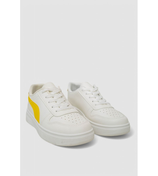 Кеды женские, цвет бело-желтый, 248RR151