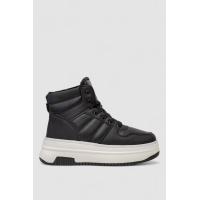 Кроссовки женские зимние на меху, цвет черно-белый, 248RAM022