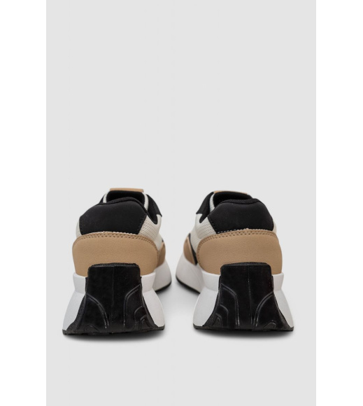 Кроссовки женские, цвет бежево-черный, 248RXM100