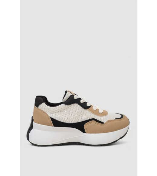 Кроссовки женские, цвет бежево-черный, 248RXM100