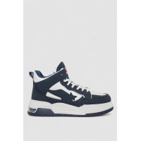 Кроссовки женские на меху, цвет сине-белый, 243R106-1