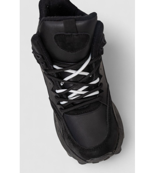 Кроссовки женские на меху, цвет черный, 243R109-5