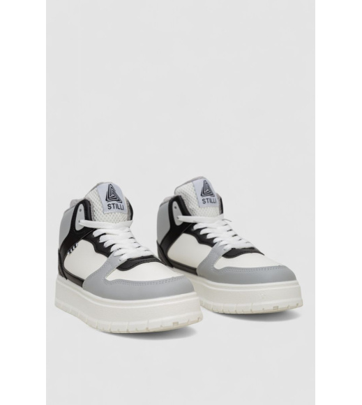 Кроссовки женские на меху, цвет бело-серый, 248RMB09