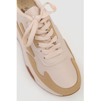 Кроссовки женские экокожа, цвет бежевый, 243R186-161