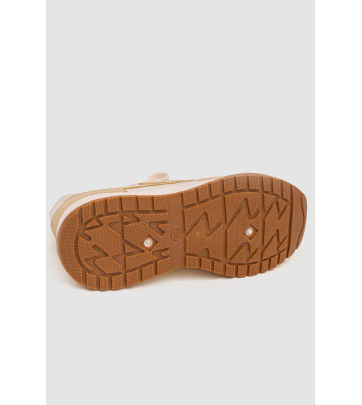 Кроссовки женские экокожа, цвет бежевый, 243R186-161