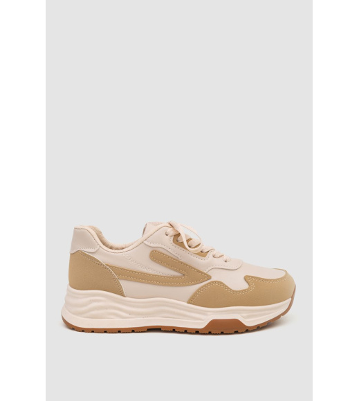 Кроссовки женские экокожа, цвет бежевый, 243R186-161
