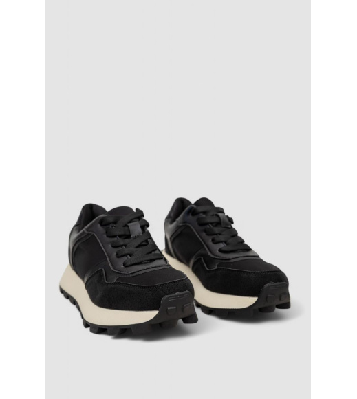 Кроссовки женские демисезонные, цвет черно-белый, 248R212