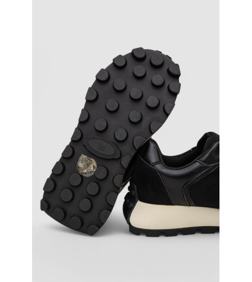 Кроссовки женские демисезонные, цвет черно-белый, 248R212