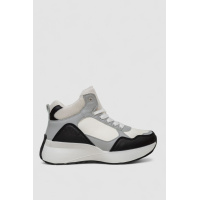 Кроссовки женские зимние на меху, цвет черно-белый, 248RXM21