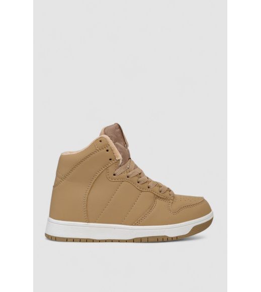 Кроссовки женские зимние на меху, цвет бежево-белый, 248RH1060