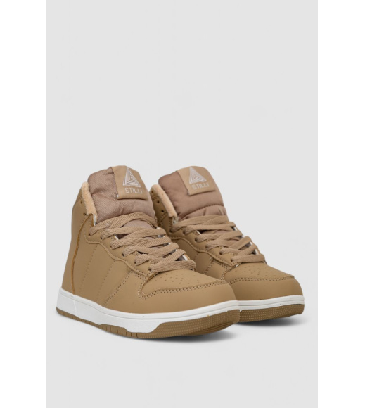 Кроссовки женские зимние на меху, цвет бежево-белый, 248RH1060