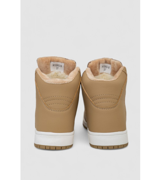 Кроссовки женские зимние на меху, цвет бежево-белый, 248RH1060