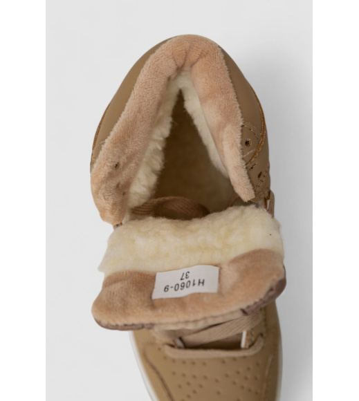 Кроссовки женские зимние на меху, цвет бежево-белый, 248RH1060