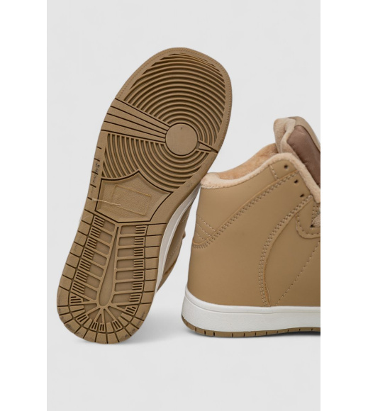 Кроссовки женские зимние на меху, цвет бежево-белый, 248RH1060