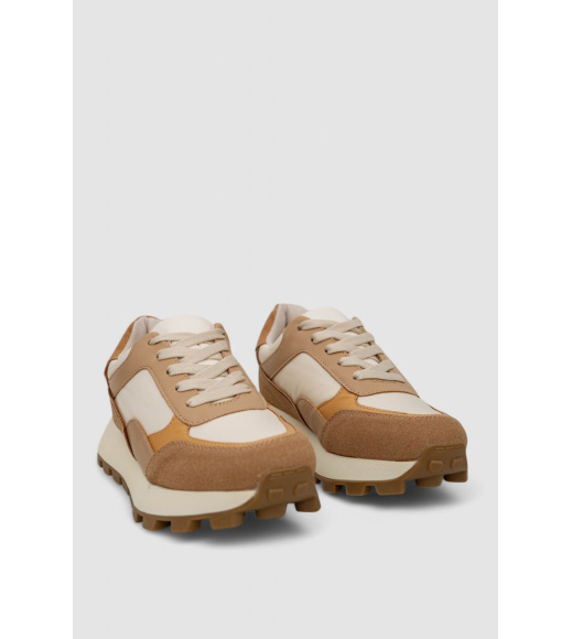 Кроссовки женские, цвет бежевый, 248R216