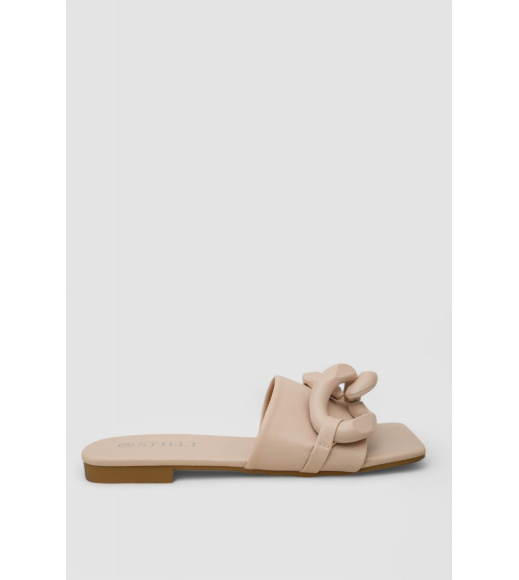 Шлепанцы женские, цвет бежевый, 248RL165