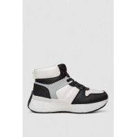 Кроссовки женские зимние на меху, цвет бело-черный, 248RXM17-86