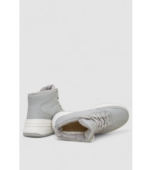 Кроссовки женские зимние на меху, цвет серый, 248RAM015