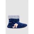 Тапочки-сапожки домашние плюшевые, цвет сине-серый, 102R1004-1