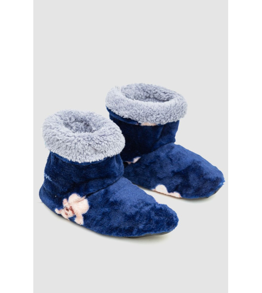 Тапочки-сапожки домашние плюшевые, цвет сине-серый, 102R1004-1
