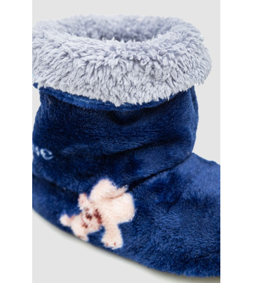 Тапочки-сапожки домашние плюшевые, цвет сине-серый, 102R1004-1