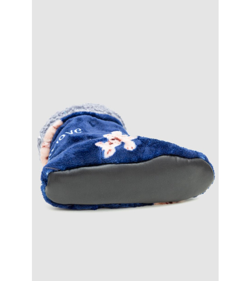 Тапочки-сапожки домашние плюшевые, цвет сине-серый, 102R1004-1