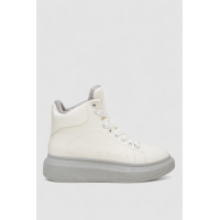 Кроссовки женские зимние на меху, цвет бело-серый, 248RA2254