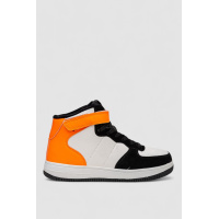 Кроссовки женские зимние на меху, цвет бело-оранжевый, 248RH1040