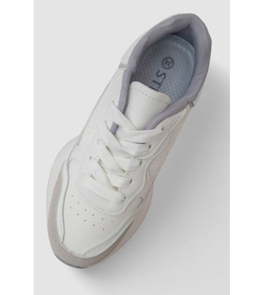 Кроссовки женские, цвет бело-серый, 248RXM30