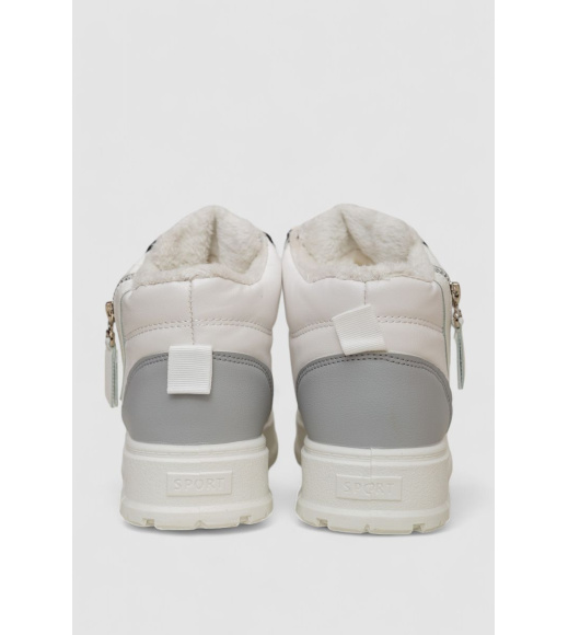 Кроссовки женские зимние на меху, цвет бело-черный, 248RMB06