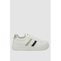 Кеды женские, цвет бело-зеленый, 248R100