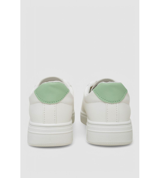 Кеды женские, цвет бело-зеленый, 248R100