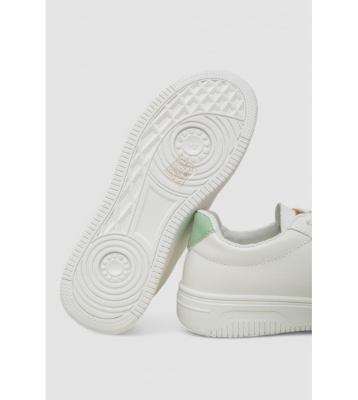 Кеды женские, цвет бело-зеленый, 248R100