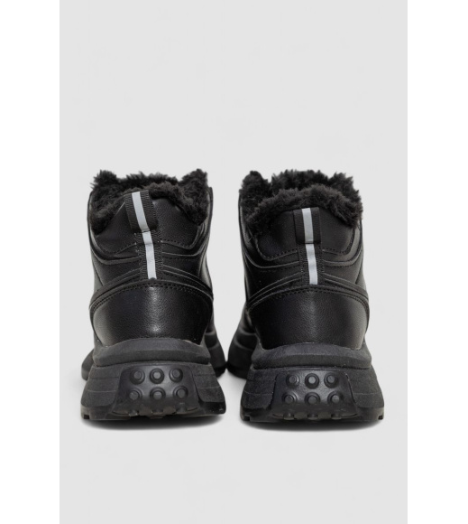 Кроссовки женские на меху, цвет черный, 243R117-5