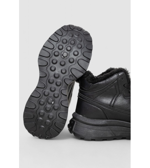 Кроссовки женские на меху, цвет черный, 243R117-5