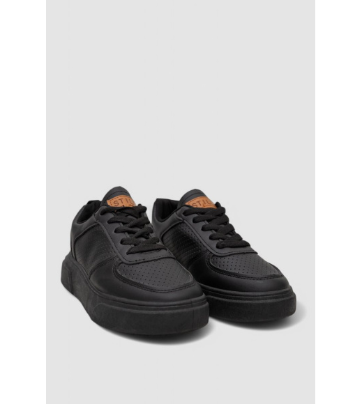 Кеды женские с перфорацией, цвет черный, 248RR207