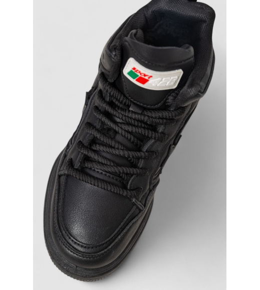 Кроссовки женские на меху, цвет черный, 243R106-1