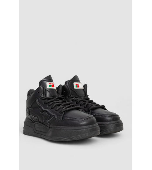 Кроссовки женские на меху, цвет черный, 243R106-1