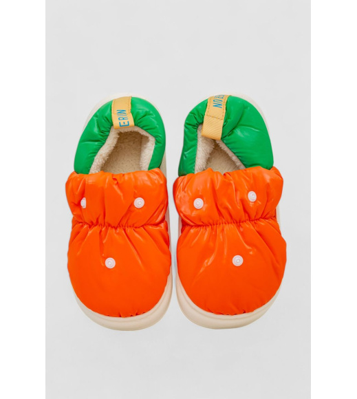 Тапочки женские домашние с задником, цвет оранжево-зеленый, 243R2928