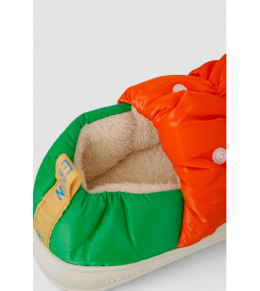 Тапочки женские домашние с задником, цвет оранжево-зеленый, 243R2928