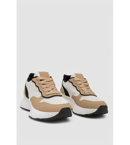 Кроссовки женские, цвет бежево-черный, 248RXM110-93