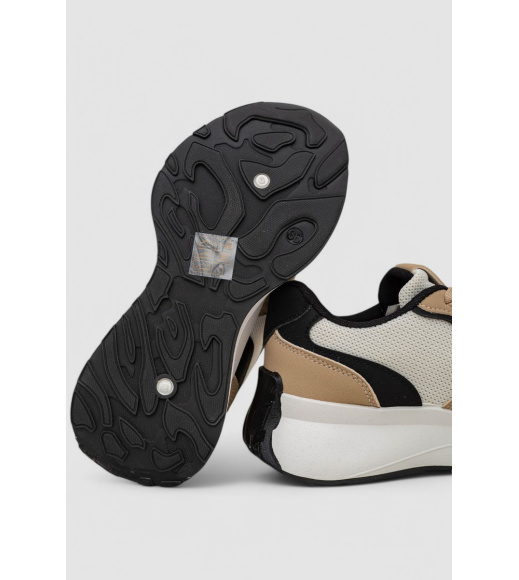 Кроссовки женские, цвет бежево-черный, 248RXM110-93