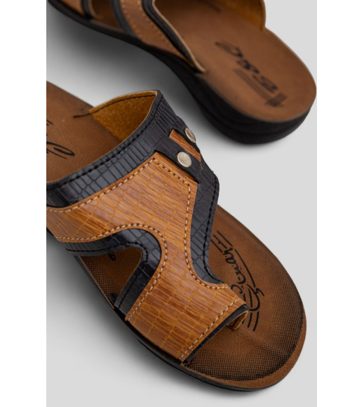 Шлепанцы подрастковые для мальчика, цвет коричнево-черный, 244R336