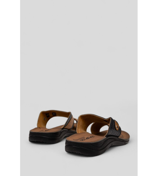 Шлепанцы подрастковые для мальчика, цвет коричнево-черный, 244R336