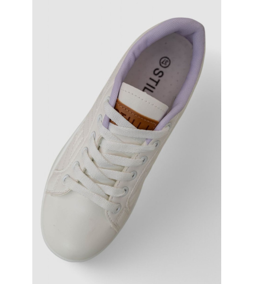 Кеды женские, цвет бело-сиреневый, 248RR71