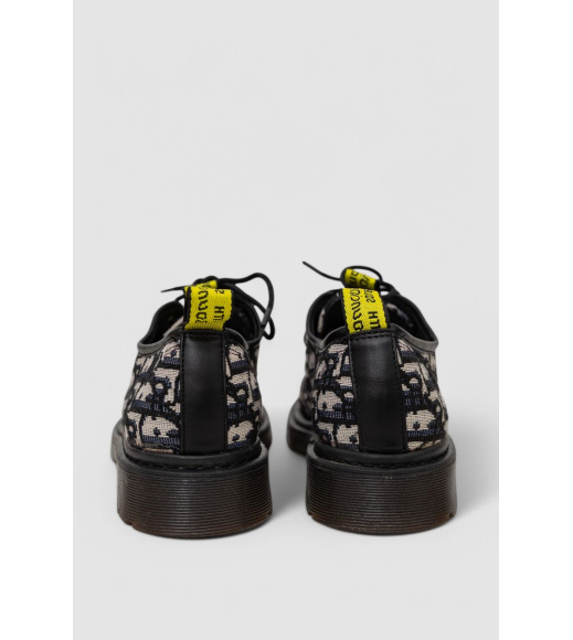 Лоферы женские на шнурках, цвет черный, 248RRT17-15