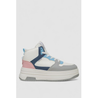 Кроссовки женские зимние на меху, цвет бело-розовый, 248RAM09