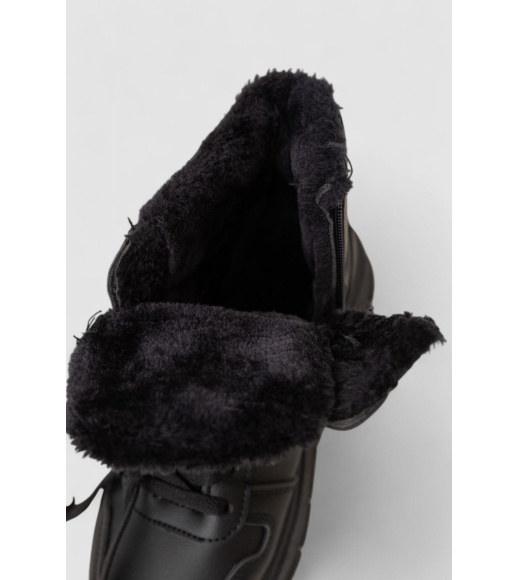 Кроссовки женские зимние на меху, цвет черный, 248RMB07